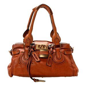 Chloe Vintage Paddington Satchel Calfskin Leather Ecureil Brown Medium